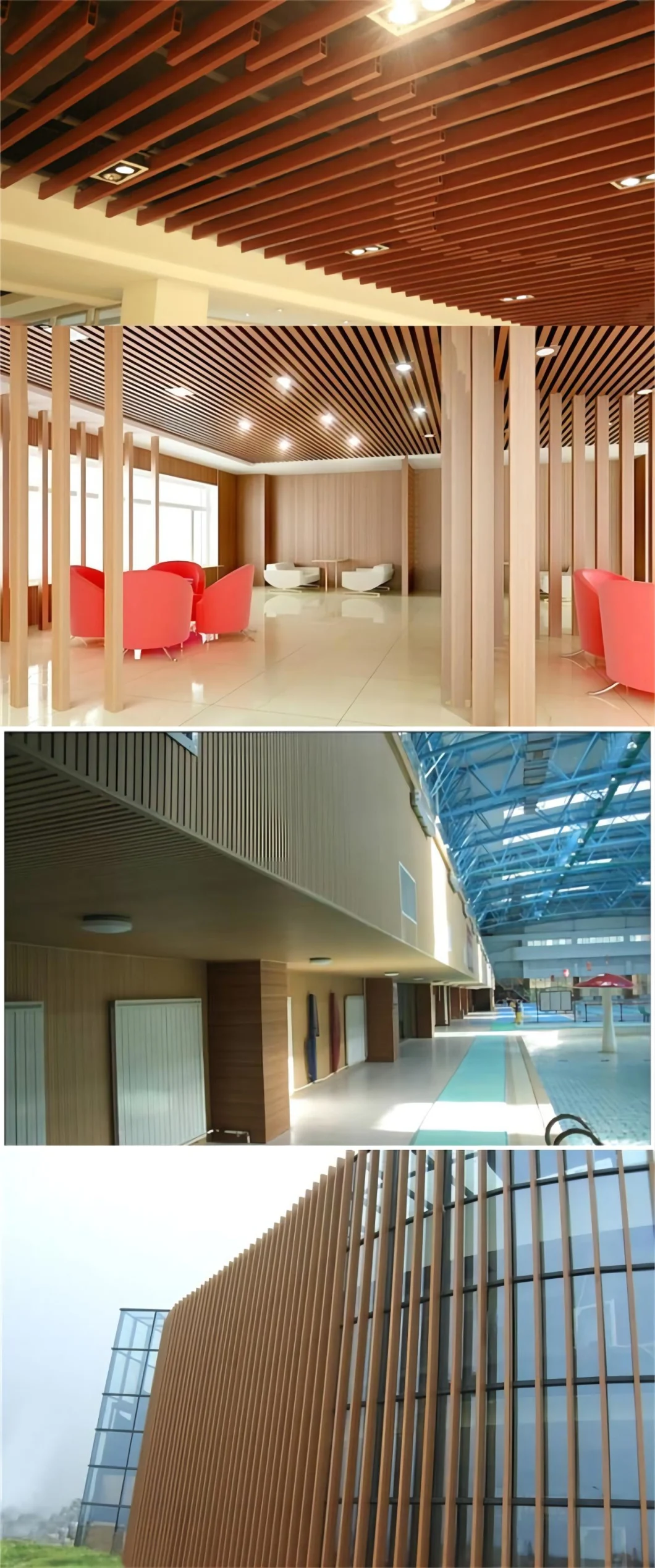 WPC Composite Interior Ceiling Hollow Square Timber Tube Decorative PVC Tubes