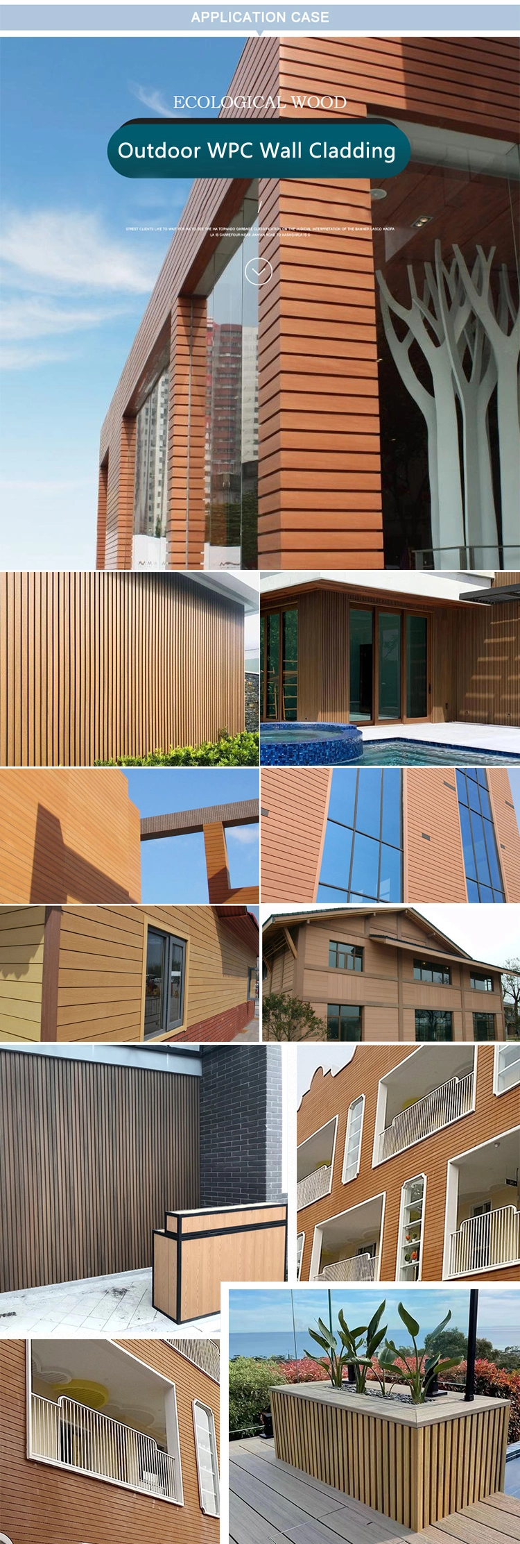 Eco Wood Cladding Composite Waterproof Exterior WPC Wall Panel