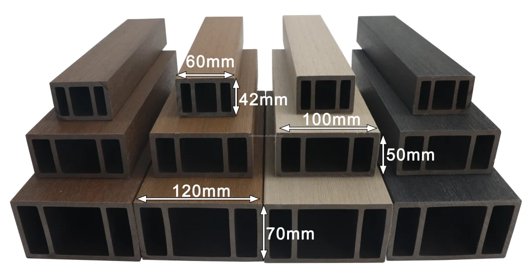 WPC PVC Decorative Tube Outdoor Waterproof WPC Square Tube